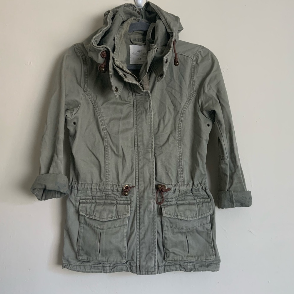 Olive Green H&M Utility Parka